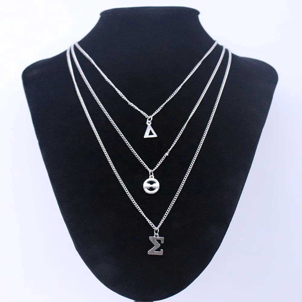 Fashion Metal Sparking Rhinestone Social 1920 Club Greek Letter Zeta Phi Beta Necklace Sorority Jewelry for Finer Women