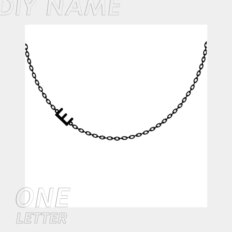 EManco 2025 Pendant Choker Charm Name Necklace 26 Letter Patchwork Custom Letter Name Necklace Women Fine Jewelry