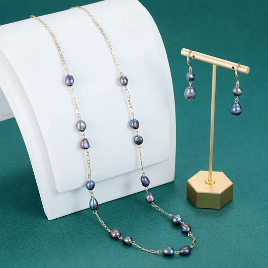 Hawaii Ladies Jewelry Freshwater Pearl 18K Gold Necklace Earrings Pendant Jewelry Wholesale