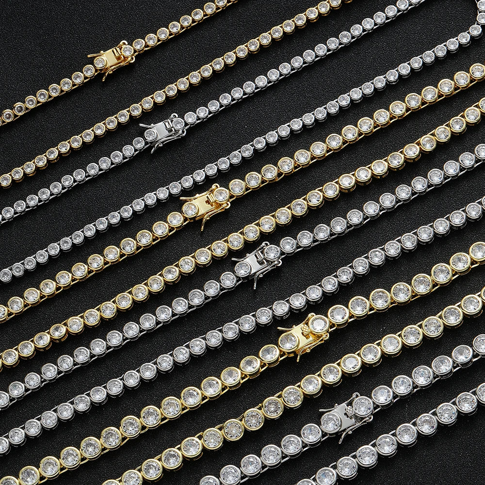 BC249 3MM 4MM 5MM Men and Women Tennis Chain Necklace Fashion Jewelry