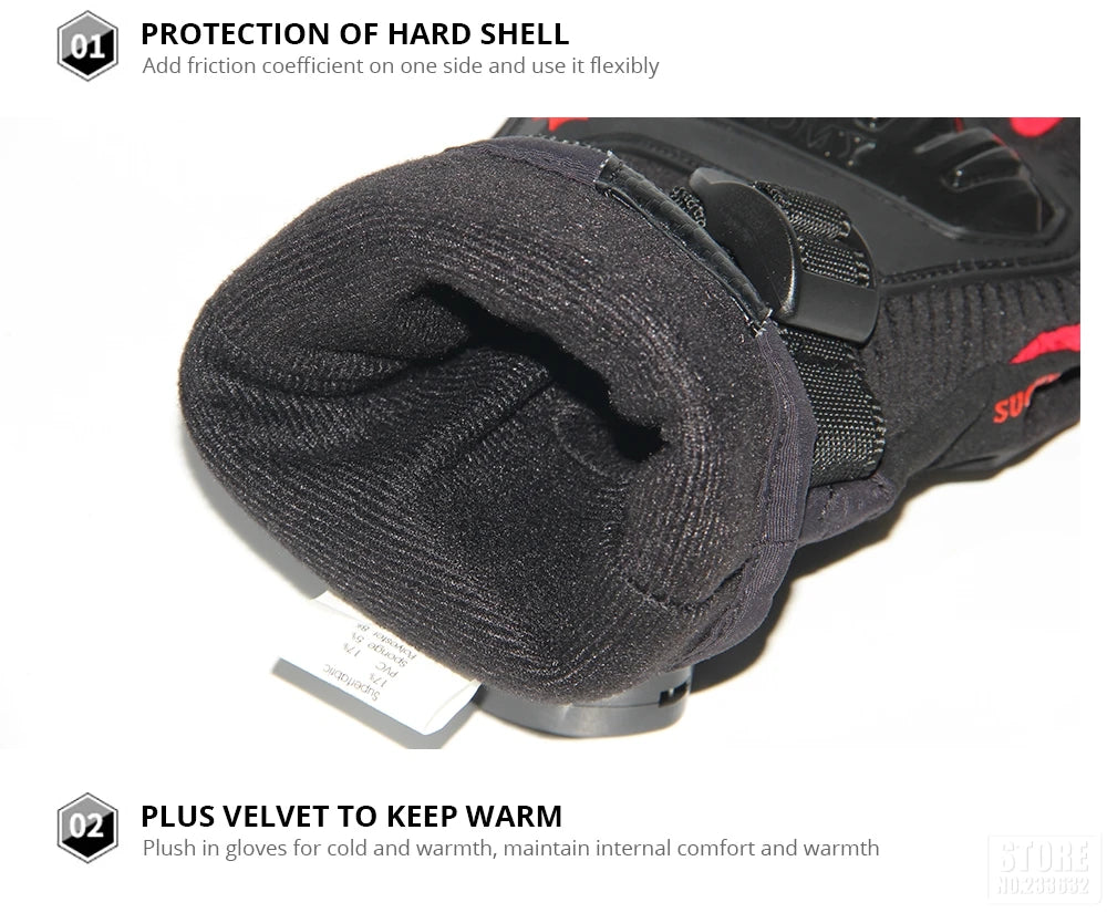 Motorcycle Gloves Windproof Waterproof Guantes Moto Men Motorbike Riding Gloves Touch Screen Moto Motocross Gloves Winter