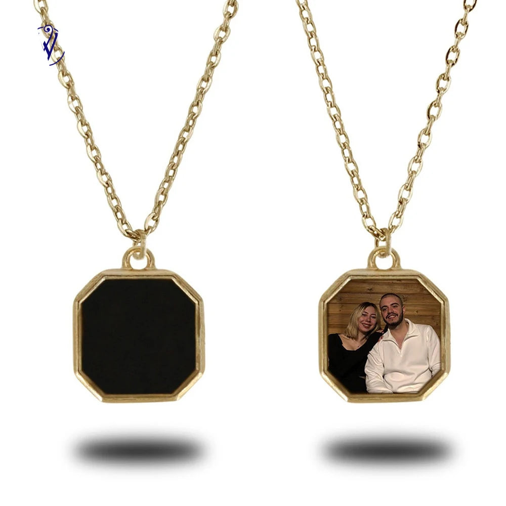 Custom Photo Necklace with Hidden Picture Heat Activated Temperature Change Magic Necklace Gift Jewelry