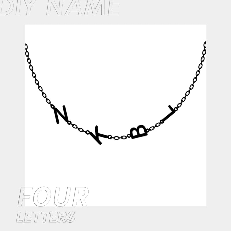 EManco 2025 Pendant Choker Charm Name Necklace 26 Letter Patchwork Custom Letter Name Necklace Women Fine Jewelry