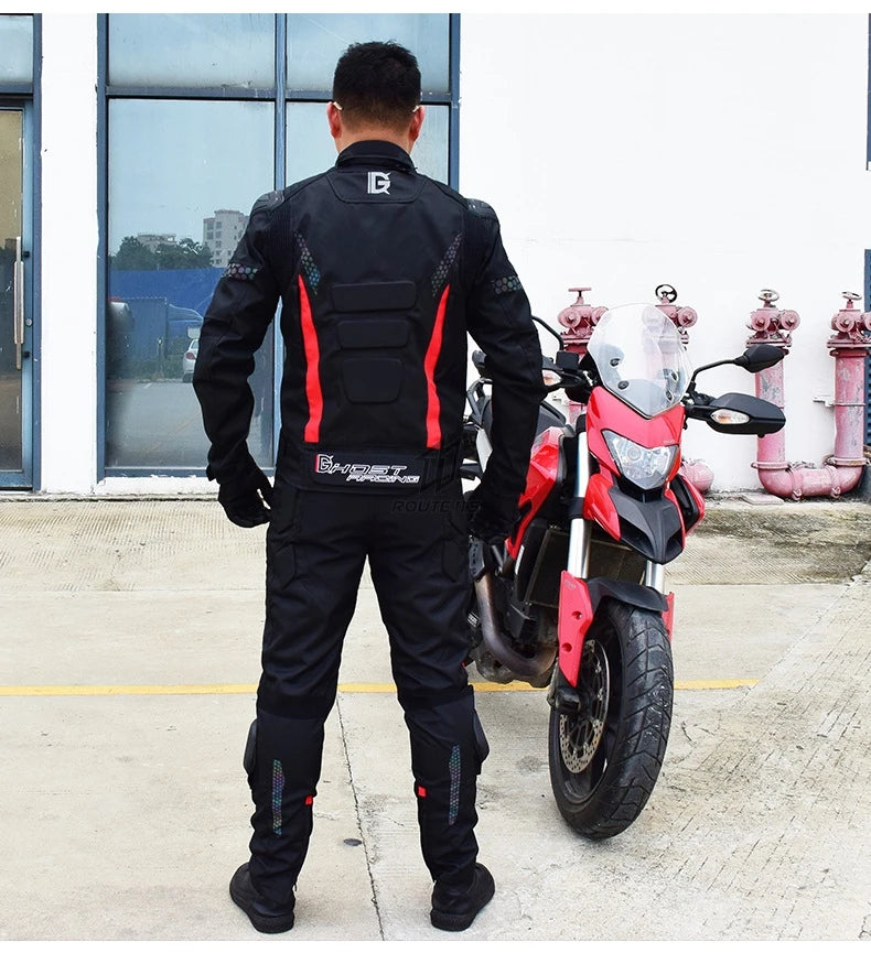 GHOST RACING Motorcycle Jacket Protective Gear Motorbike Riding moto jacket Waterproof windproof Moto Clothing Motorcycle Suits