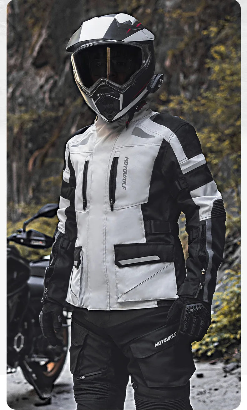 Motorcycle Travel Long-Distance Riding Rally Suit Built-in CE Protective Waterproof Anti-Fall Warm Riding Suit Travel Suit