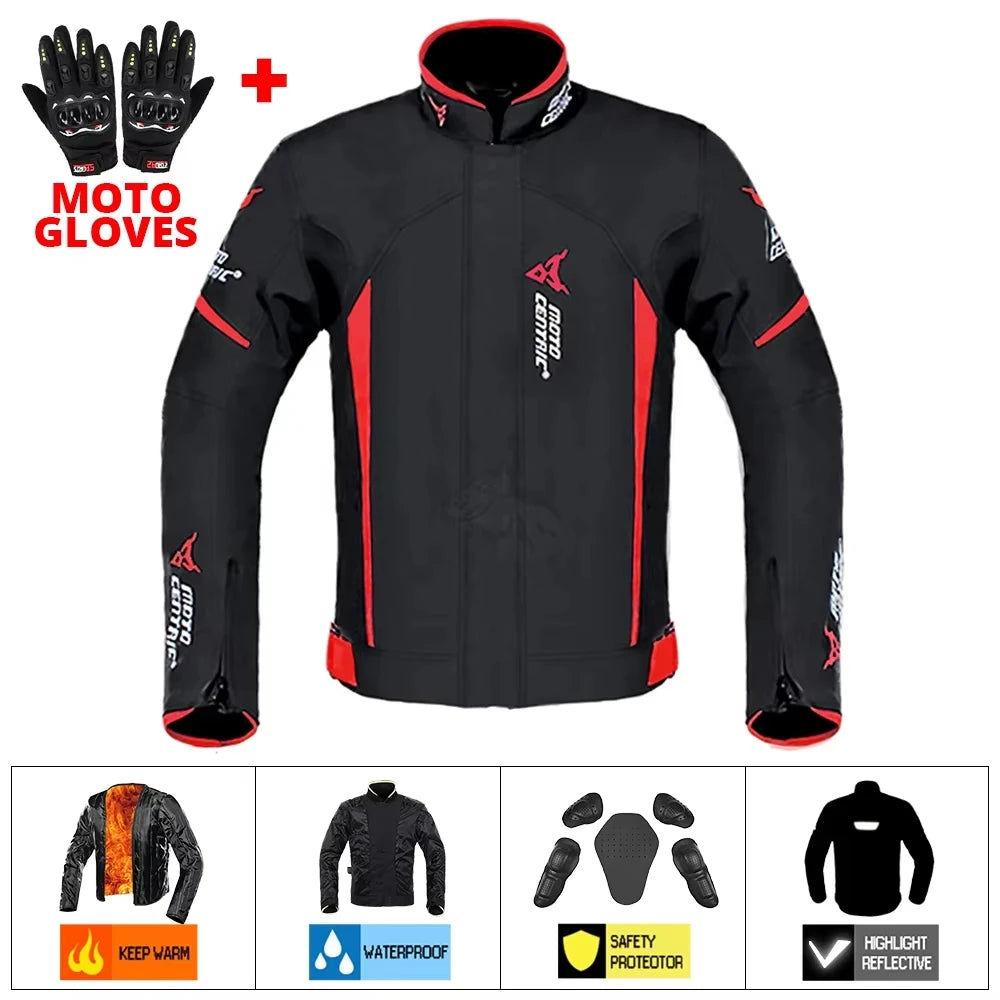 Waterproof Motorcycle Jacket + Pants Suit Summer Winter Body Armor Protective Gear Motocross Jacket Moto Protection Equipment