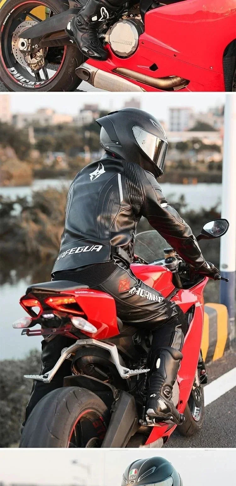 Motorcycle Jacket Male Waterproof Winter Warm Racing Suit Motorcycle Female Windproof Rain and Fall Leather Set