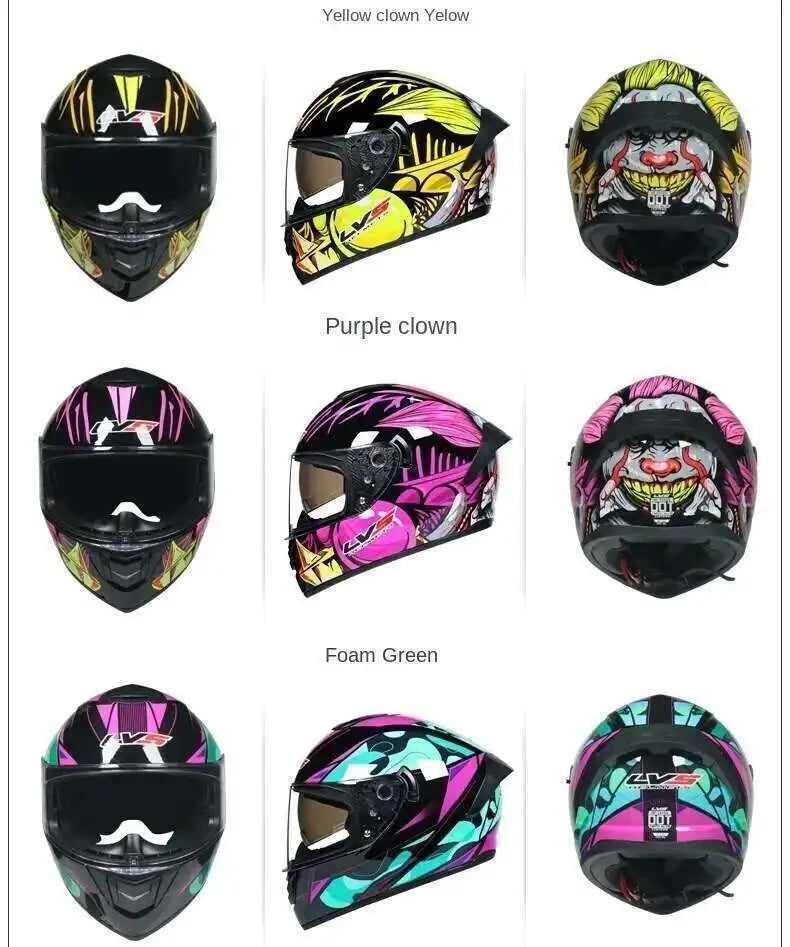 Motorcycle Helmet  four seasons LVS  Professional racing dual lens safety helmet motorcycle full face protector, approved by DOT