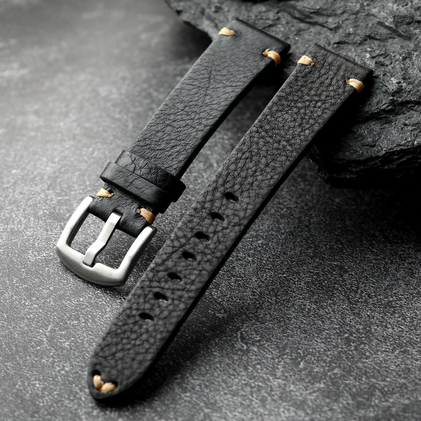 Handmade vintage men's leather strap, 18 19 20 21 22MM brown black soft strap, suitable for mechanical antique sports watches