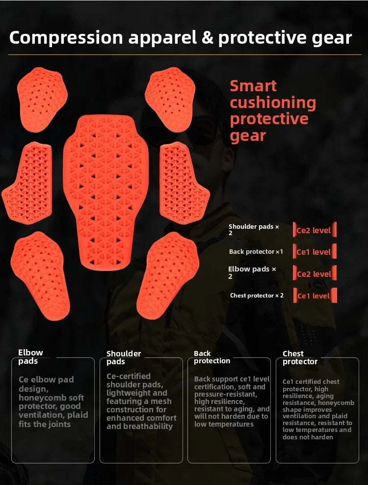 Motorcycle Riding Suit Men Rally Set Autumn Winter Windproof Waterproof Warm and Anti-fall Jacket and Pants M-5XL