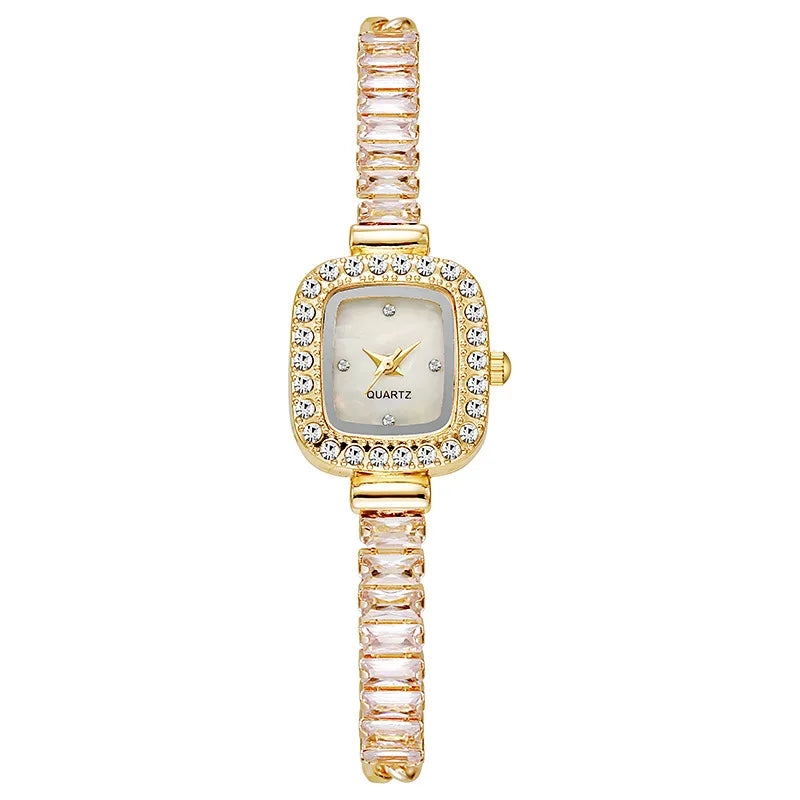 Fashion Rhinestone Women Watch Square Dial Ladies Quartz Watches Bracelet Band Wristwatches