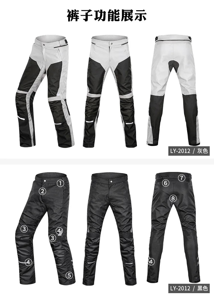 LYSCHY Motorcycle Riding Suit Rally Kit Large Size Drop-proof Waterproof Motorbike Travel Men Four Season Blouson Moto Homme