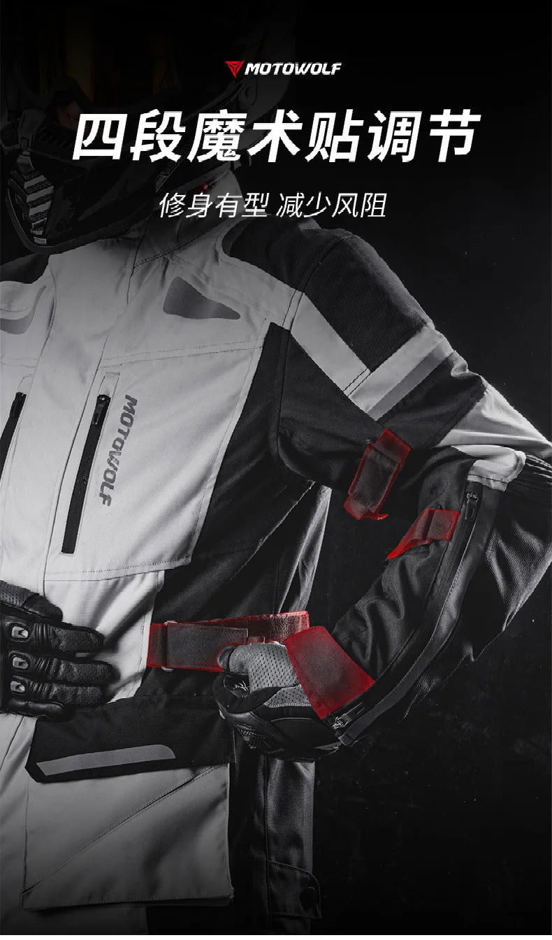 Motorcycle Travel Long-Distance Riding Rally Suit Built-in CE Protective Waterproof Anti-Fall Warm Riding Suit Travel Suit