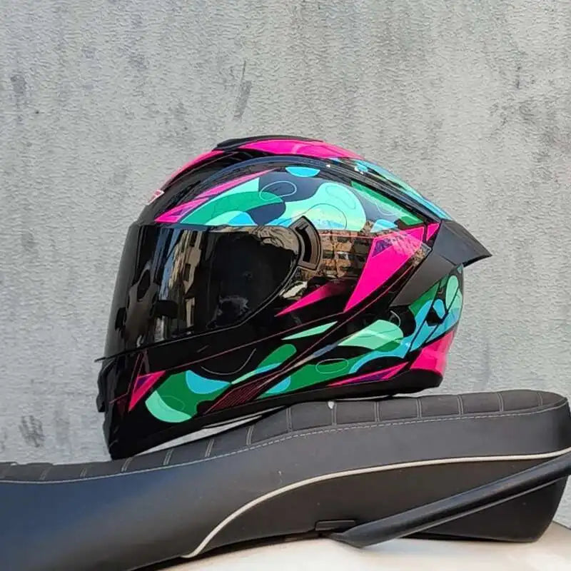 Motorcycle Helmet  four seasons LVS  Professional racing dual lens safety helmet motorcycle full face protector, approved by DOT