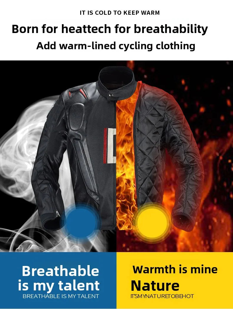 Motorcycle Racing Suit CE Anti Fall Rally Suit Wear-resistant Men's Motorcycle Riding Jacket and Pants Removable Lining