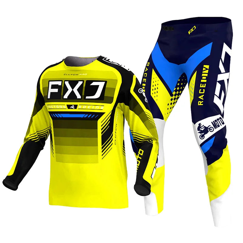 Enduro suit Motocross Jersey Pant Kits Off-road pink yellow blue mx mtb cross Motorcycle Mens Kits Women's white green red black