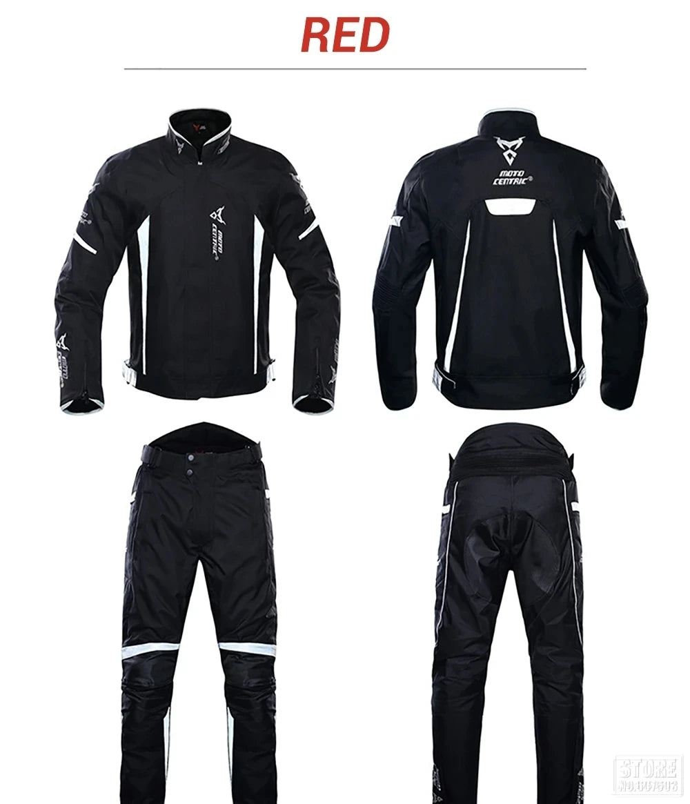Waterproof Motorcycle Jacket + Pants Suit Summer Winter Body Armor Protective Gear Motocross Jacket Moto Protection Equipment
