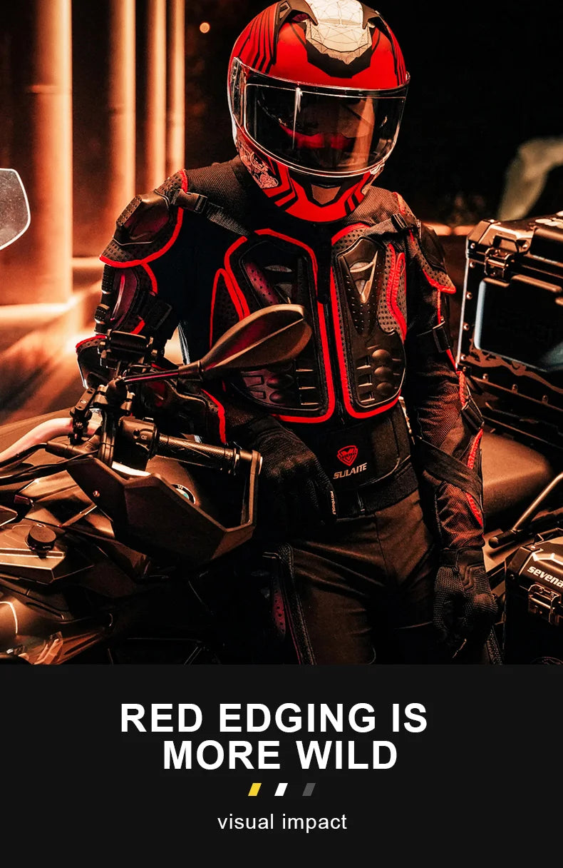SULAITE Motorcycle Jacket Racing Armor Protector ATV Motocross Body Protection Jacket Clothing Protective Gear