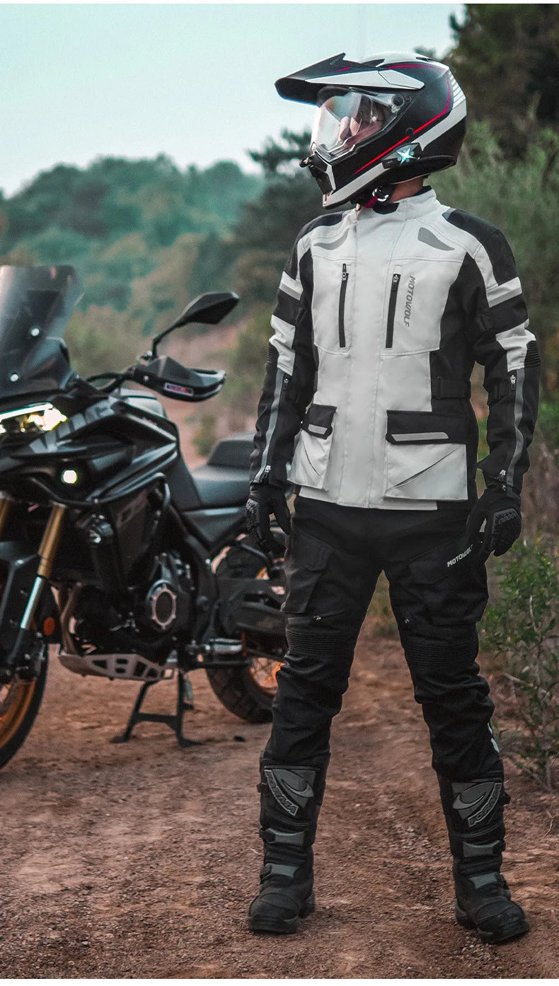 Motorcycle Travel Long-Distance Riding Rally Suit Built-in CE Protective Waterproof Anti-Fall Warm Riding Suit Travel Suit