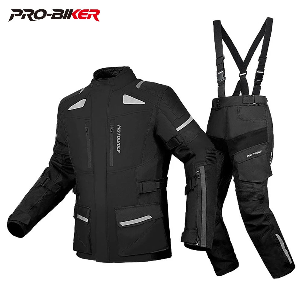 Motorcycle Travel Long-Distance Riding Rally Suit Built-in CE Protective Waterproof Anti-Fall Warm Riding Suit Travel Suit