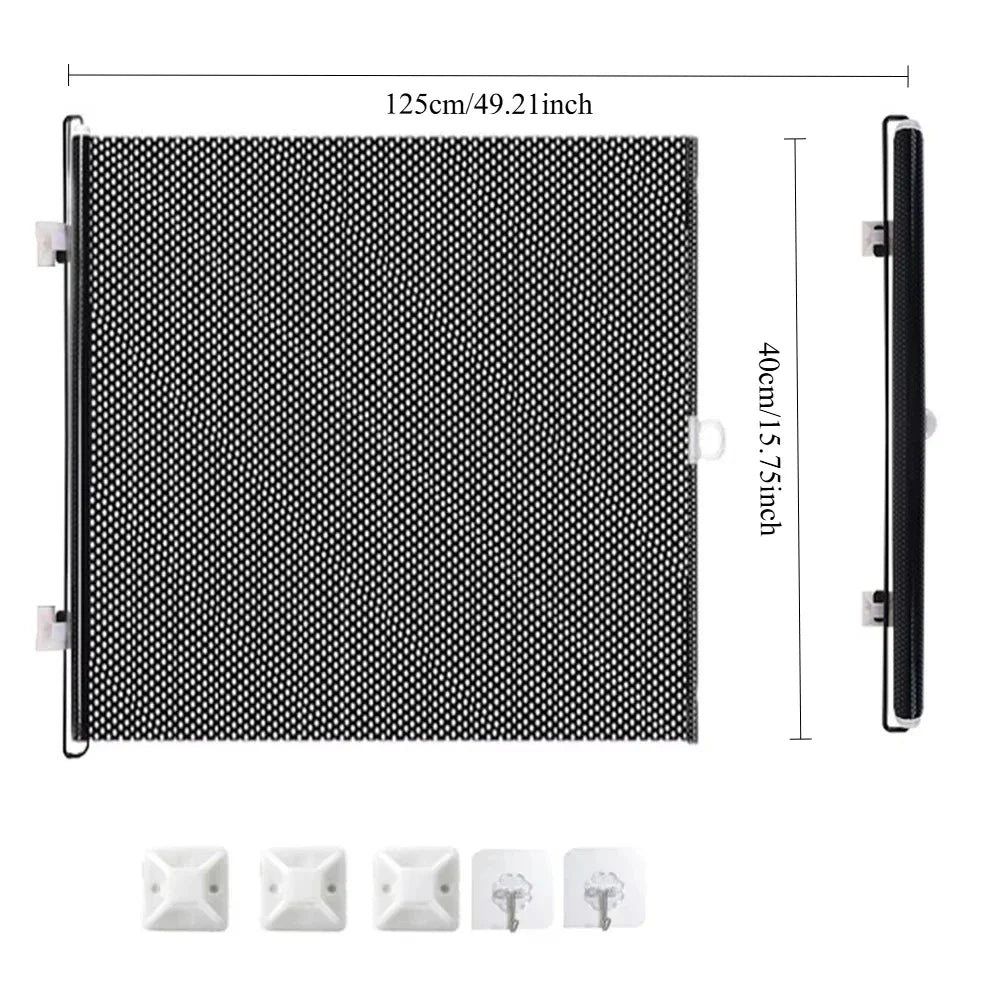 Retractable Dog Gate Mesh Safety Barrier for Indoor Use No Drilling Pet Isolation Fence for Small Dogs Doorway Hallway Stairs