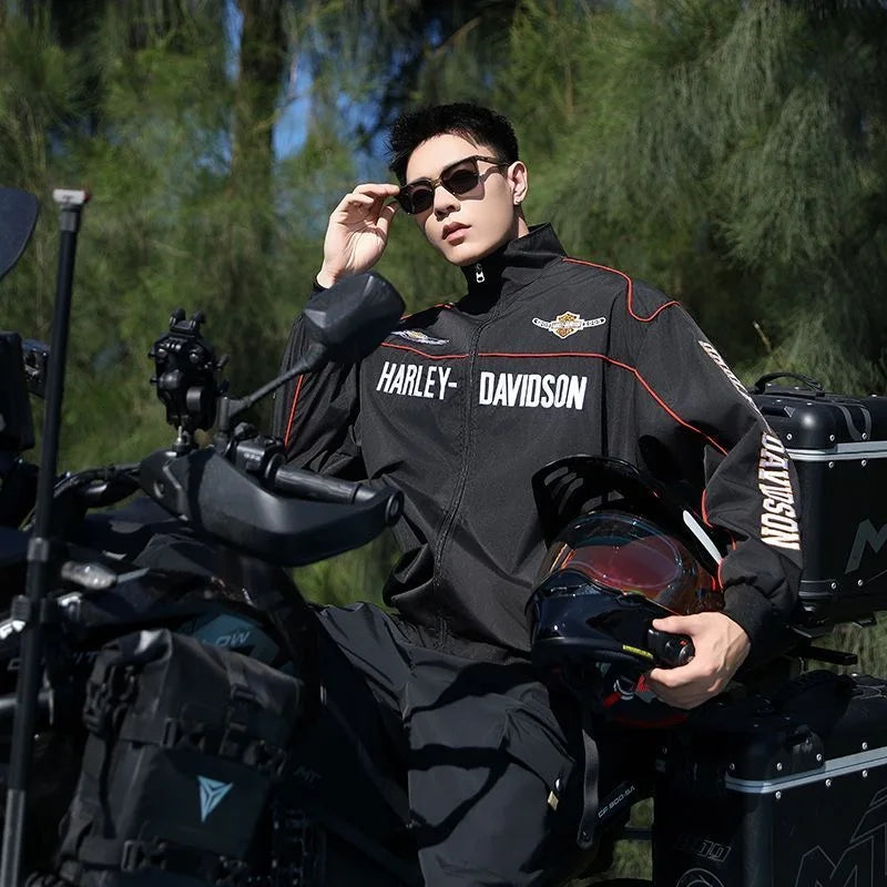 Spring Autumn Thin Racing Embroidered Motorcycle Jacket Cycling Suit Casual Sport Jacket For Harley Davidson Pan Car Accessories