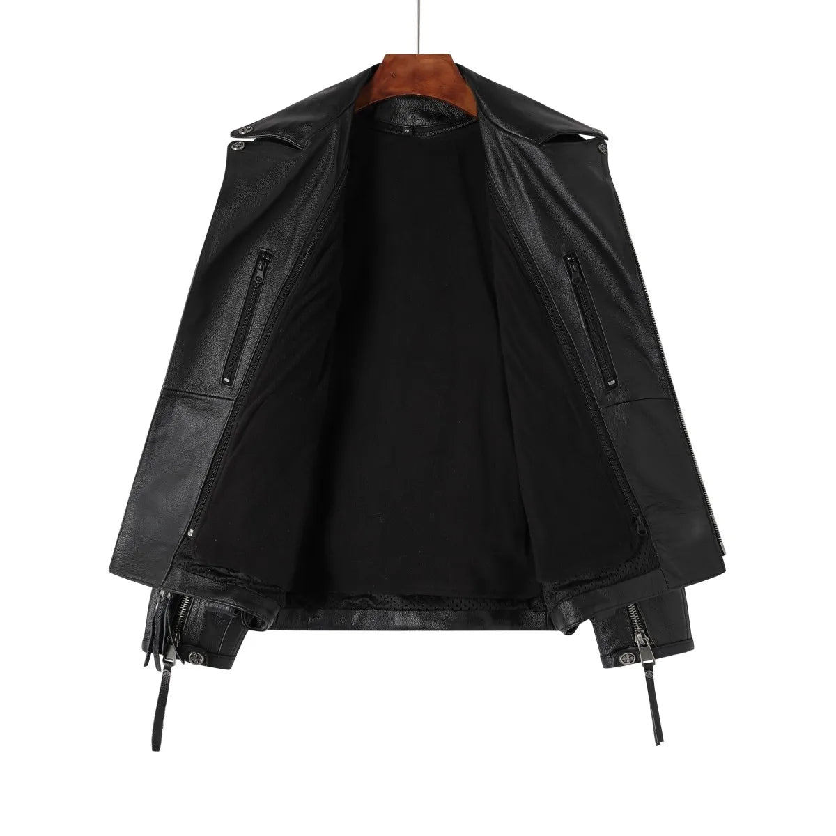 Copersian Men's Natural Leather Motorcycle Jacket Top Layer Causal Vintage Retro Moto Suit Leather Coat  Dropshipping Factory