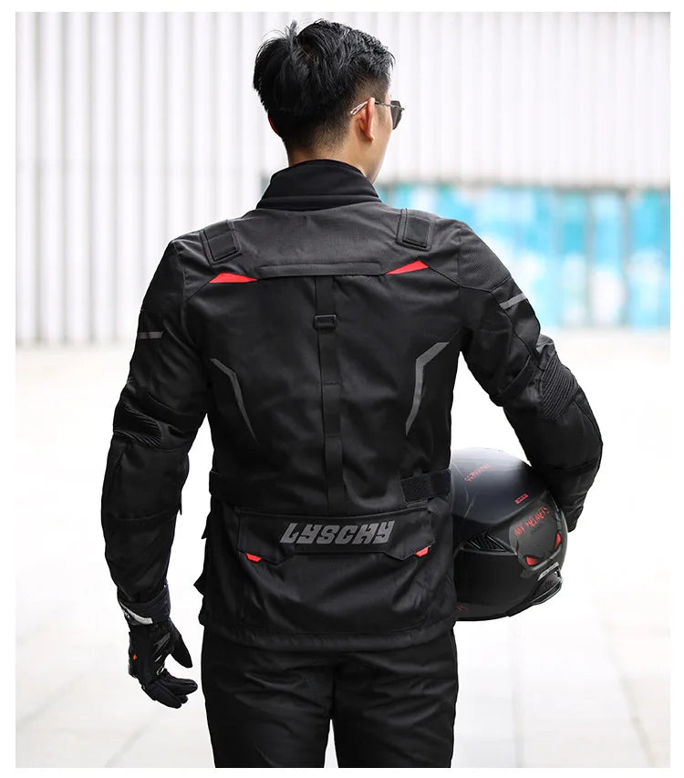 LYSCHY Motorcycle Riding Suit Rally Kit Large Size Drop-proof Waterproof Motorbike Travel Men Four Season Blouson Moto Homme