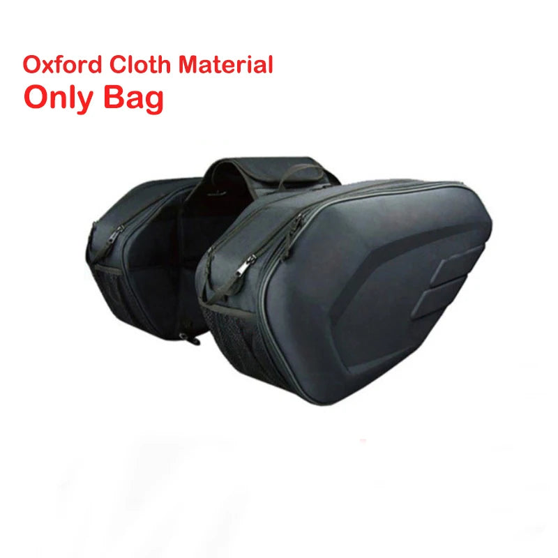 Black 36-58L Motorcycle Saddlebags Waterproof Scooter Tail Luggage Suitcase Saddle Bag Motorbike Side Helmet Riding Travel Bags