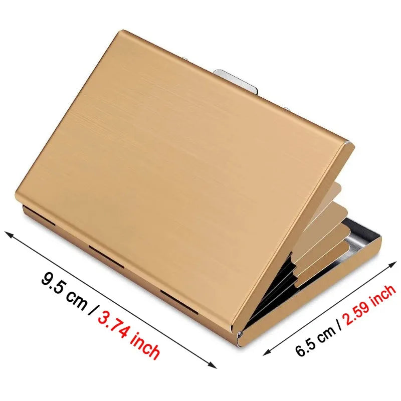 Antitheft ANTI Rfid Blocking ID Bank Credit Card Holder Wallets Men Slim Thin Aluminum Box Metal Mini Minimalist Cardholder Case