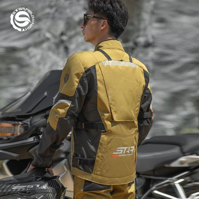 Motorcycle Riding Suit Men Rally Set Autumn Winter Windproof Waterproof Warm and Anti-fall Jacket and Pants M-5XL