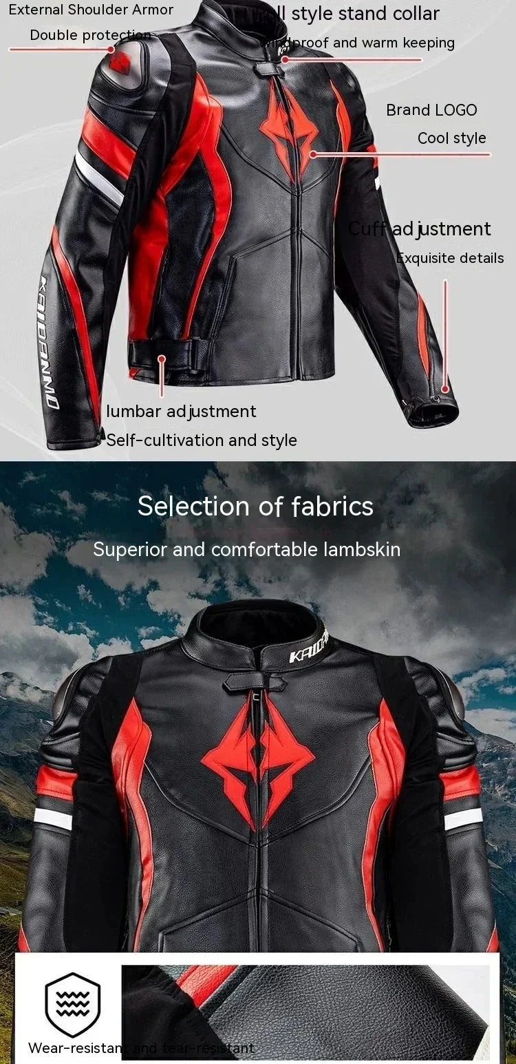 Motorcycle Jacket Male Waterproof Winter Warm Racing Suit Motorcycle Female Windproof Rain and Fall Leather Set
