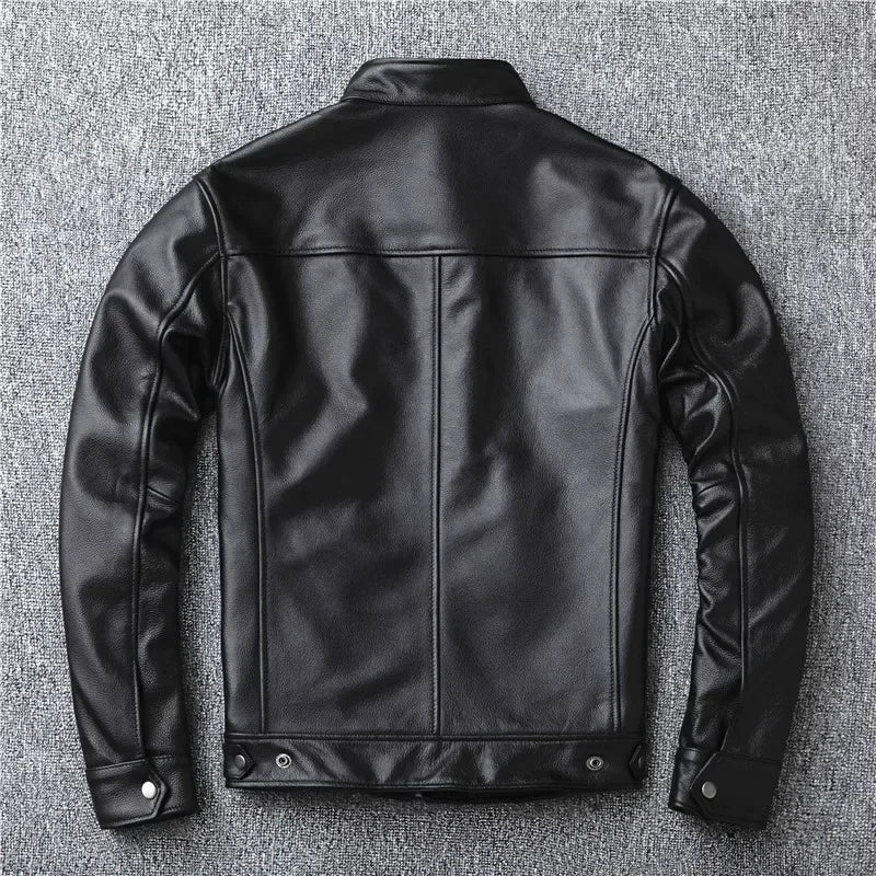 Men's Leather Motorcycle Jacket, Stylish & Sharp Fit, Rugged Biker Design, Free Shipping, Cool & Bold Look for Riders
