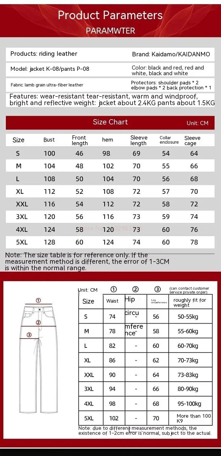 Motorcycle Jacket Male Waterproof Winter Warm Racing Suit Motorcycle Female Windproof Rain and Fall Leather Set