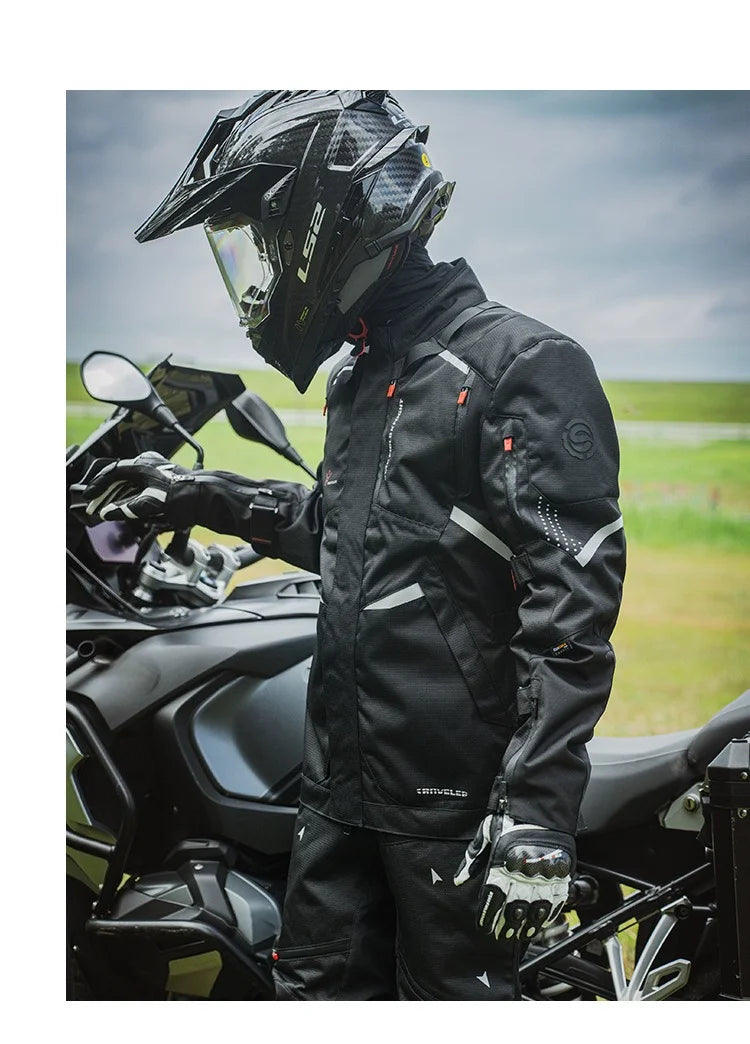 Motorcycle Riding Suit Men Rally Set Autumn Winter Windproof Waterproof Warm and Anti-fall Jacket and Pants M-5XL