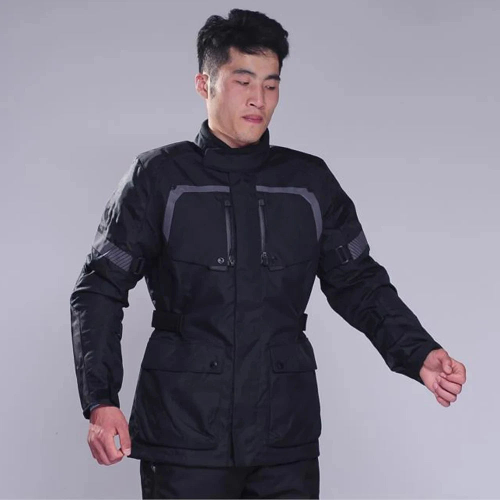 Motorcycle Jacket Pants Suit Men Cold-proof Waterproof Winter Motorbike Riding Moto Jacket Protective Gear Armor Clothing