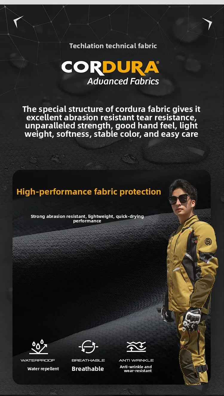 Motorcycle Riding Suit Men Rally Set Autumn Winter Windproof Waterproof Warm and Anti-fall Jacket and Pants M-5XL