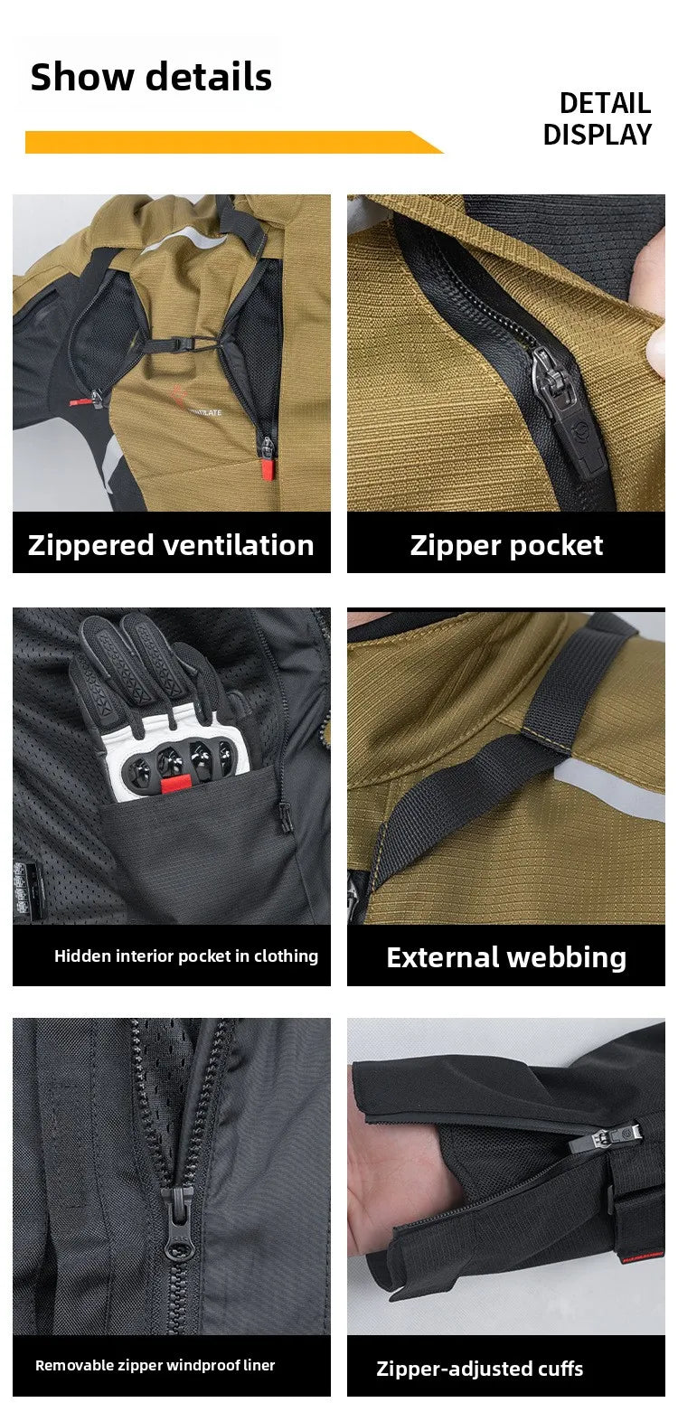 Motorcycle Riding Suit Men Rally Set Autumn Winter Windproof Waterproof Warm and Anti-fall Jacket and Pants M-5XL