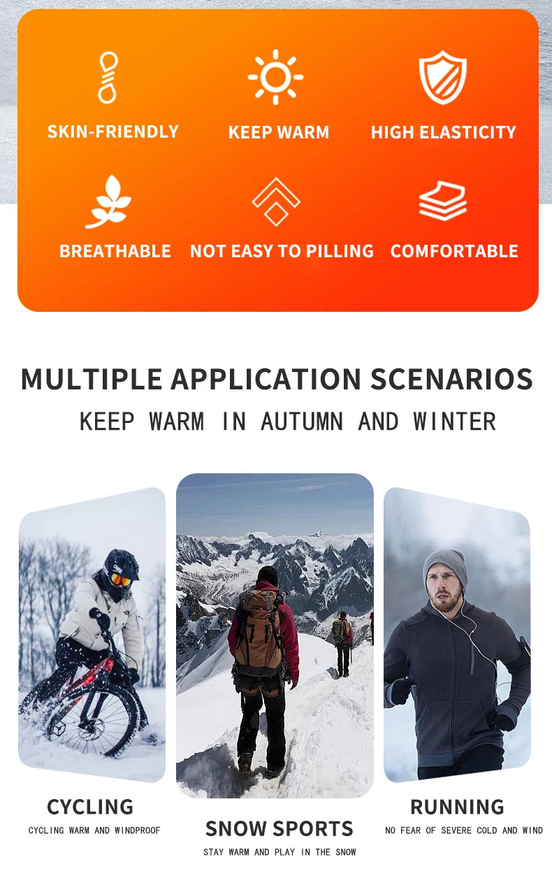 Motorcycle Warm Scarf Fleece Ski Mask Windproof Polar Fleece Cycling Drawstring Thickened Autumn Winter Unisex Face Cover