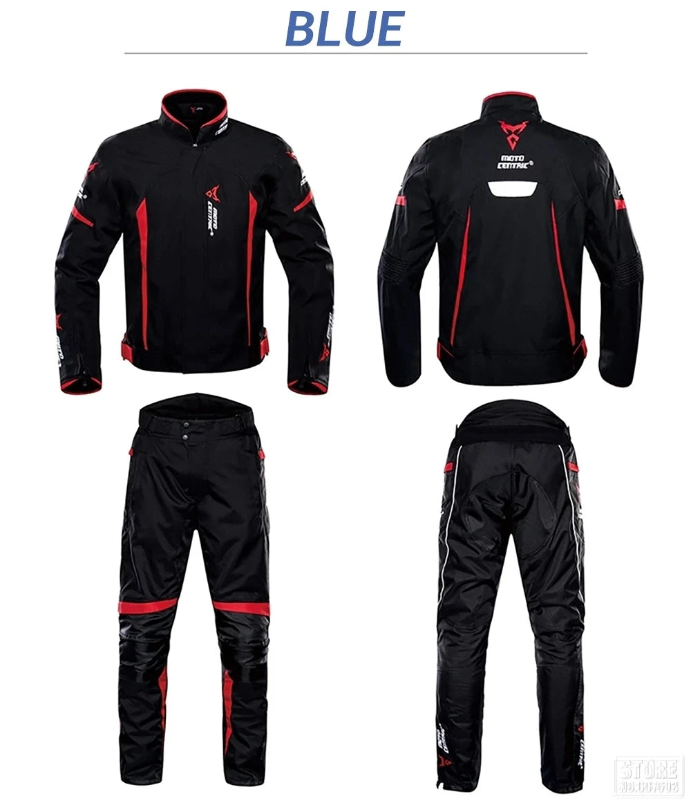 Waterproof Motorcycle Jacket + Pants Suit Summer Winter Body Armor Protective Gear Motocross Jacket Moto Protection Equipment