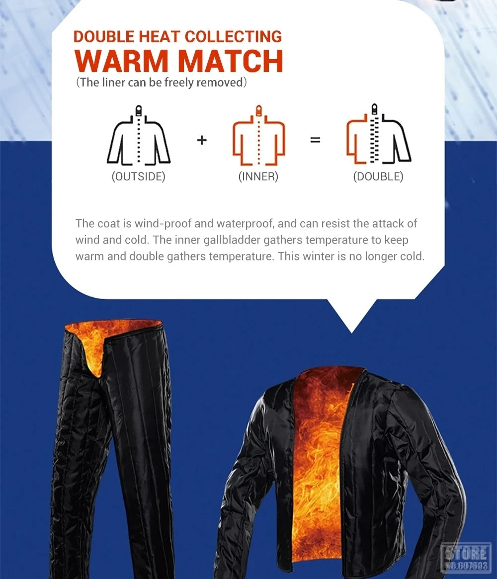 Waterproof Motorcycle Jacket + Pants Suit Summer Winter Body Armor Protective Gear Motocross Jacket Moto Protection Equipment