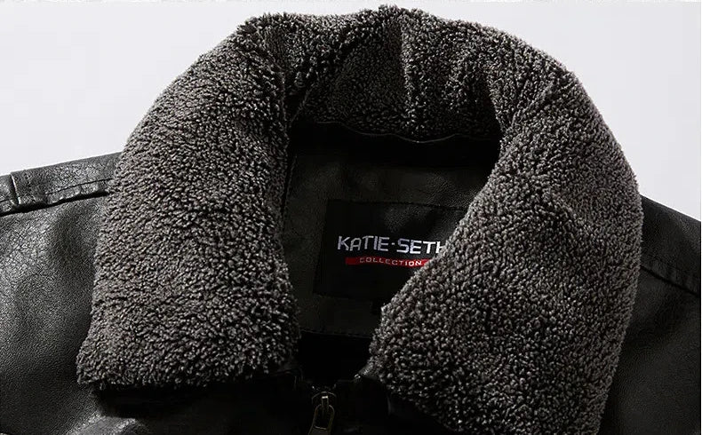 Men's Plus Size New PU Motorcycle Suit with Fleece Leather Jackets for Men Clothing