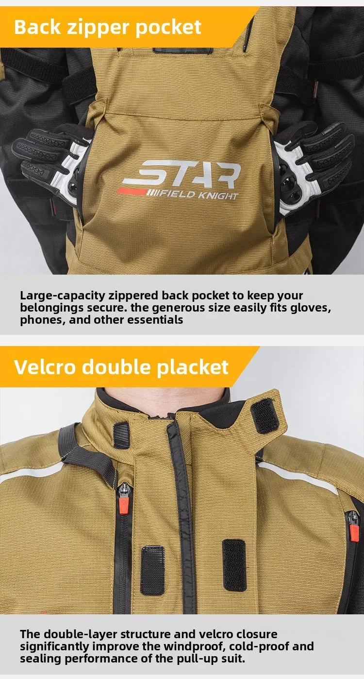 Motorcycle Riding Suit Men Rally Set Autumn Winter Windproof Waterproof Warm and Anti-fall Jacket and Pants M-5XL