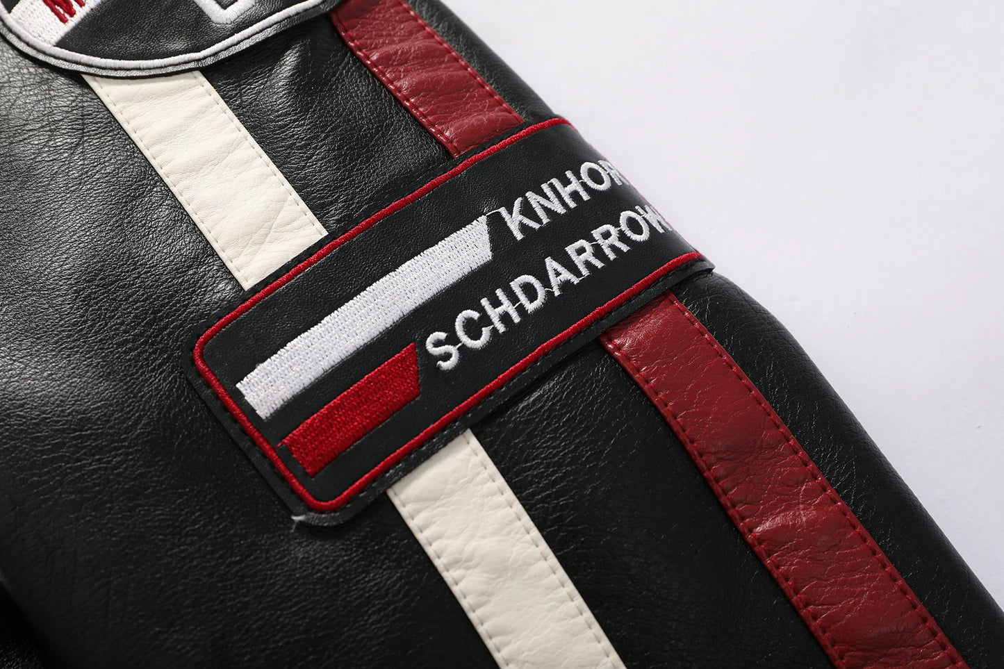 Men's motorcycle racing suit PU leather label color jacket