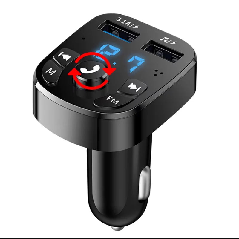Car Fm Transmitter Bluetooth 5.0 Aux Handsfree Wireless Car Kit Dual Usb Car Charger Auto Radio Fm Modulator Mp3 Player Adapter