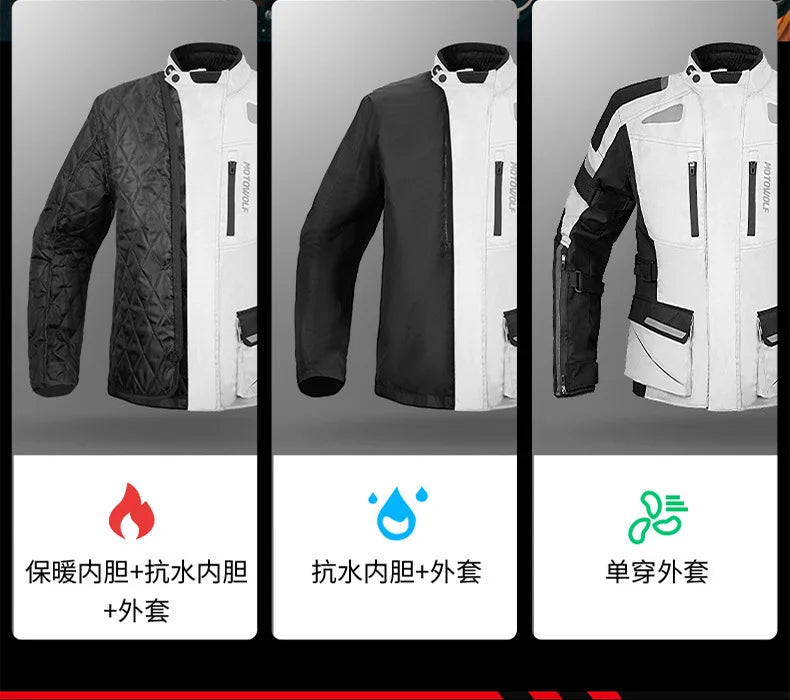 Motorcycle Travel Long-Distance Riding Rally Suit Built-in CE Protective Waterproof Anti-Fall Warm Riding Suit Travel Suit