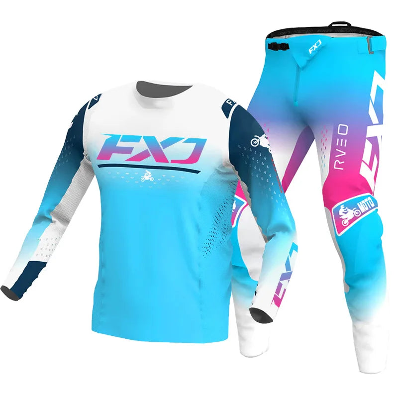 Enduro suit Motocross Jersey Pant Kits Off-road pink yellow blue mx mtb cross Motorcycle Mens Kits Women's white green red black