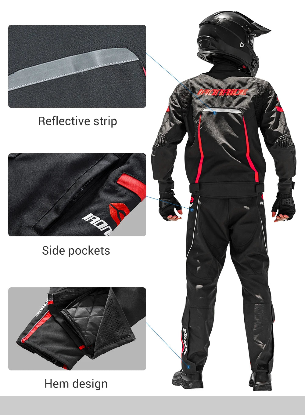 Waterproof Motorcycle Jackets Moto Jacket Pants Suit Motor Jacket For Men Women Interior Detachable Moto Clothes Keep Warm