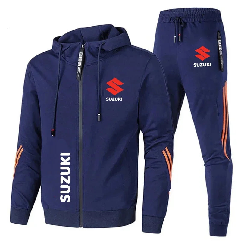 Suzuki off-road motorcycle riding suit, casual and fashionable hoodie, racing team uniform, outdoor men's and women's sportswear