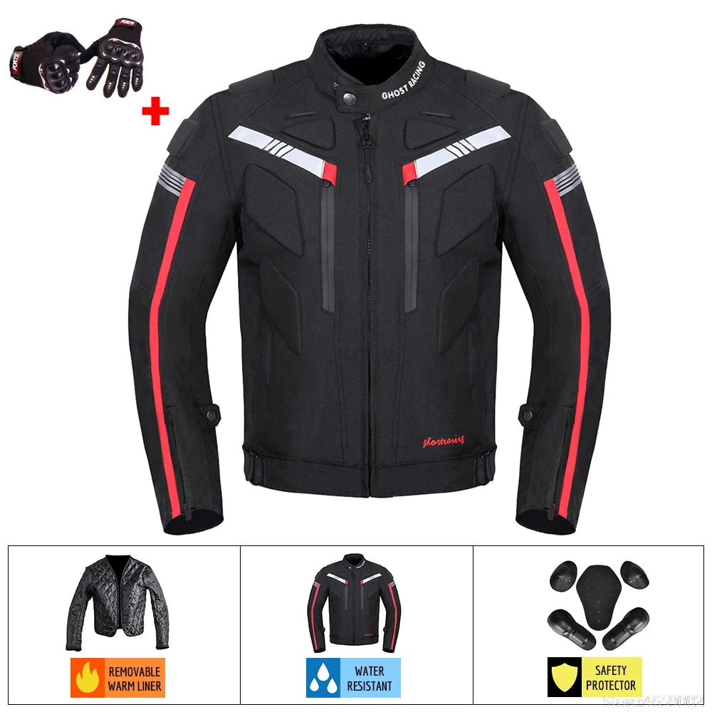 GHOST RACING Motorcycle Jacket Protective Gear Motorbike Riding moto jacket Waterproof windproof Moto Clothing Motorcycle Suits